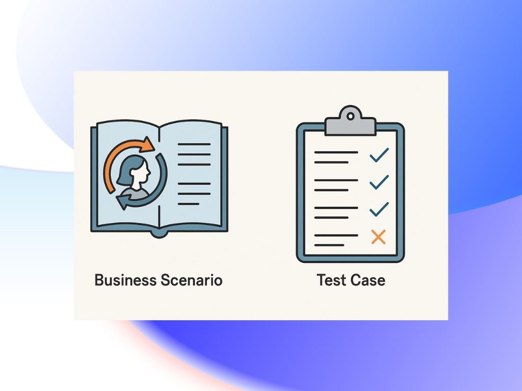 Difference between business scenarios and test cases